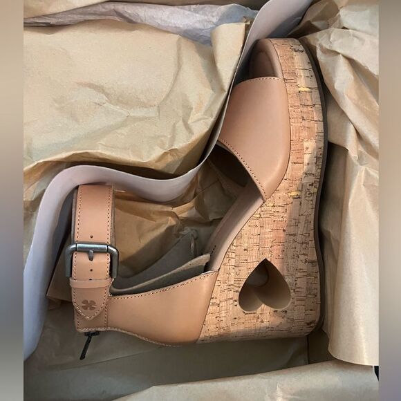 NWT LUCKY BRAND HIMMY PLATFORM WEDGE SANDALS WITH HEART WONENS SIZE 9 - Picture 7 of 7